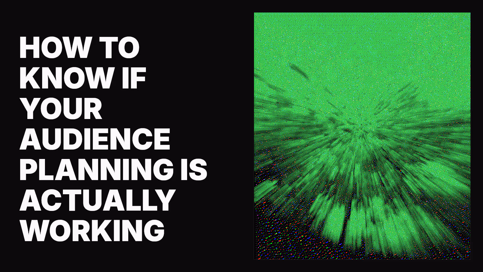 How to know if your audience planning is actually working
