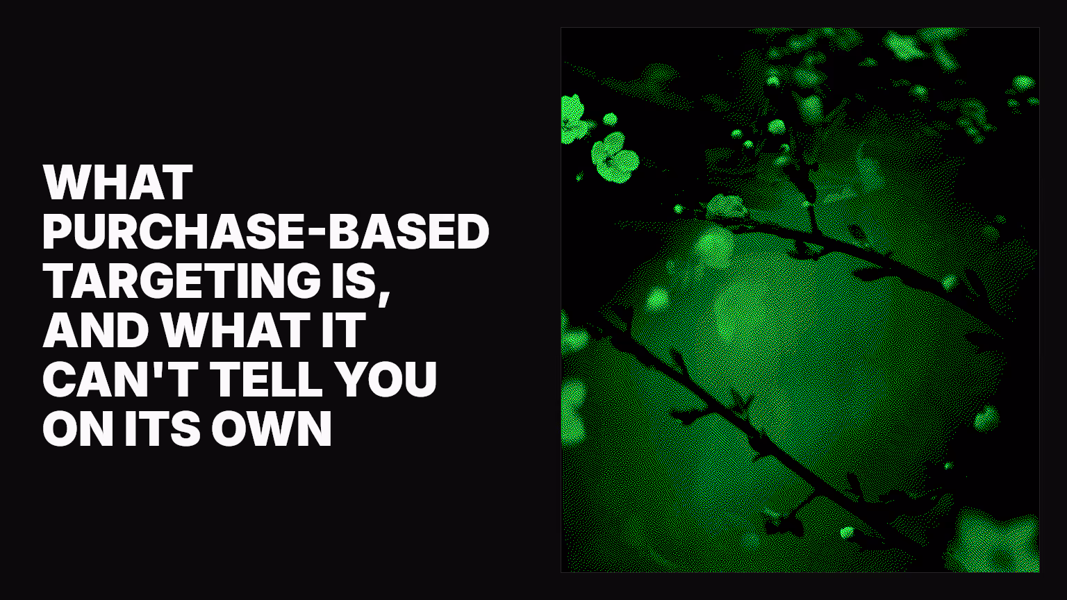 What purchase-based targeting is, and what it can't tell you on its own