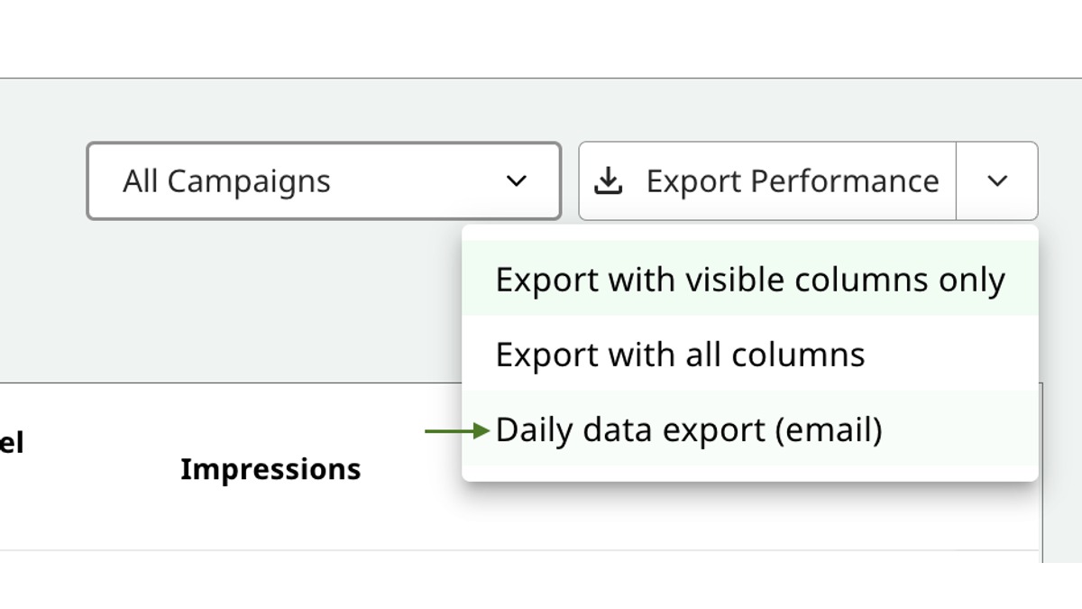 Daily and weekly data exports by email