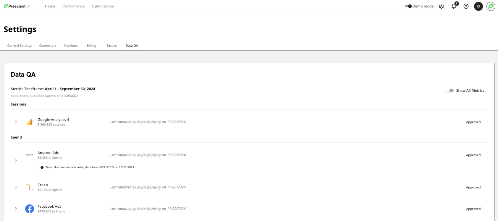Data QA Page Available to SuperAdmins