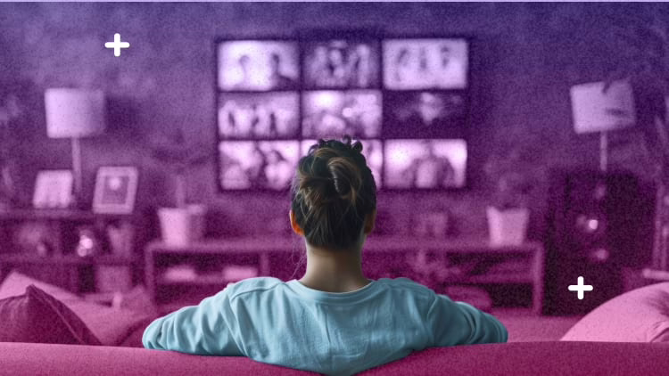 woman watching tv